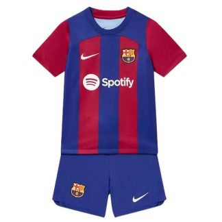 Poceni Otroški Nogometni dresi Barcelona Domači 23-24 z lastnim imenom