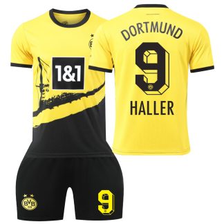 Poceni Otroški Nogometni dresi kompleti Borussia Dortmund Domači 2023-24 HALLER 9