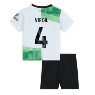 Poceni Otroški Nogometni dresi Liverpool Gostujoči 23-24 Virgil van Dijk 4