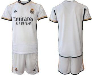 Moški Nogometna dresi Real Madrid Domači 2023-24 Kratek Rokav + Kratke hlače