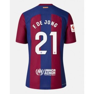 Poceni Moški Nogometni dresi Barcelona Domači 2023-24 Kratek Rokav Frenkie de Jong 21