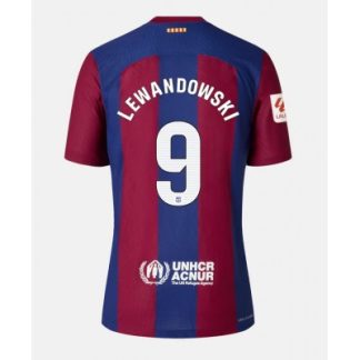 Ženski Nogometni dresi Barcelona Domači 2023-24 Kratek Rokav Robert Lewandowski 9