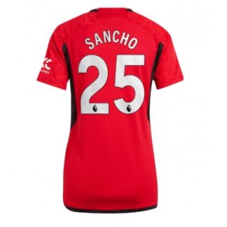 Ženski Nogometni dresi Manchester United Domači 2023 2024 Kratek Rokav Jadon Sancho 25
