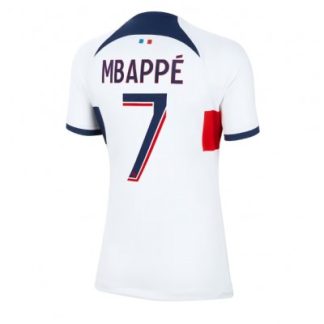 Ženski Nogometni dresi Paris Saint-Germain PSG Gostujoči 2023-24 z imenom Kylian Mbappe 7