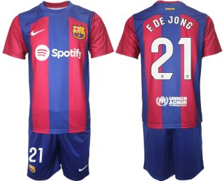 Moški Nogometni dresi komplet Barcelona Domači 2023-24 z imenom F.DE JONG 21