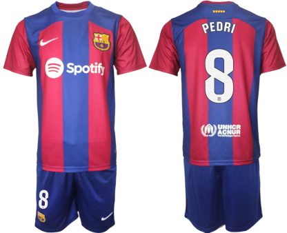 Moški Nogometni dresi komplet Barcelona Domači 2023-24 z imenom PEDRI 8