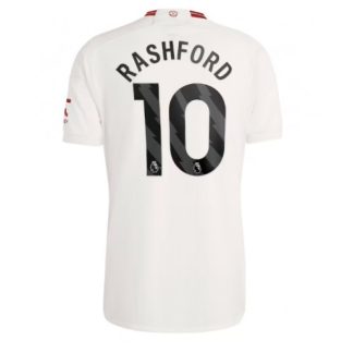 Moški Nogometni dresi Manchester United Tretji 2023-24 Kratek Rokav tisk Marcus Rashford 10