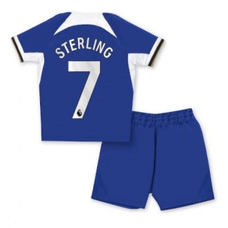 Otroški Nogometni dresi kompleti za otroke Chelsea Domači 2023-2024 Raheem Sterling 7