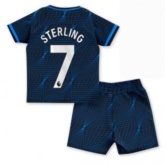 Otroški Nogometni dresi kompleti za otroke Chelsea Gostujoči 2023-2024 Raheem Sterling 7