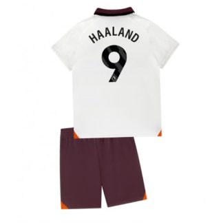 Otroški Nogometni dresi kompleti za otroke Manchester City Gostujoči 2023-24 Erling Haaland 9