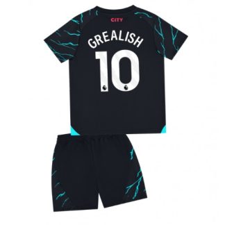 Otroški Nogometni dresi kompleti za otroke Manchester City Tretji 2023-24 Jack Grealish 10