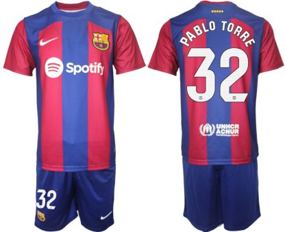 Moški Nogometni dresi komplet Barcelona Domači 2023-24 z imenom PABLO TORRE 32