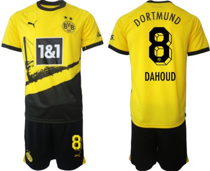 Moški Nogometni dresi kompleti Borussia Dortmund Domači 2023-24 tisk DAHOUD 8