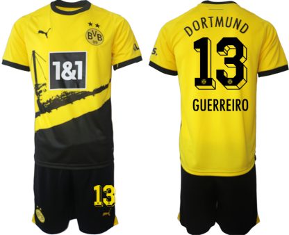 Moški Nogometni dresi kompleti Borussia Dortmund Domači 2023-24 tisk GUERREIRO 13