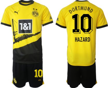 Moški Nogometni dresi kompleti Borussia Dortmund Domači 2023-24 tisk HAZARD 10