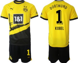 Moški Nogometni dresi kompleti Borussia Dortmund Domači 2023-24 tisk KOBEL 1