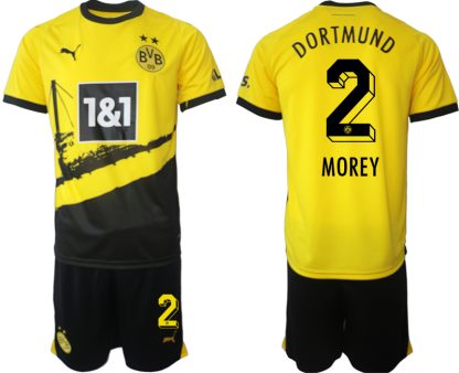 Moški Nogometni dresi kompleti Borussia Dortmund Domači 2023-24 tisk MOREY 2