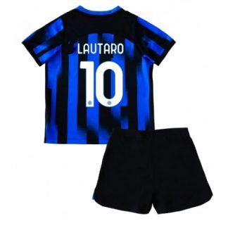 Otroški Nogometni dresi kompleti Inter Milan Domači 2023 2024 Lautaro Martinez 10