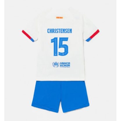 Otroški Nogometni dresi kompleti za otroke Barcelona Gostujoči 2023-24 Andreas Christensen 15