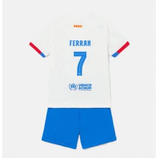 Otroški Nogometni dresi kompleti za otroke Barcelona Gostujoči 2023-24 Ferran Torres 7