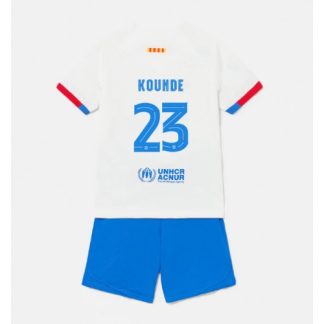 Otroški Nogometni dresi kompleti za otroke Barcelona Gostujoči 2023-24 Jules Kounde 23