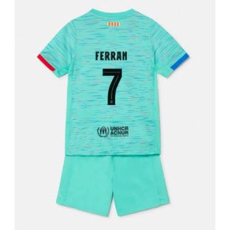 Otroški Nogometni dresi kompleti za otroke Barcelona Tretji 2023-24 Ferran Torres 7
