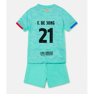 Otroški Nogometni dresi kompleti za otroke Barcelona Tretji 2023-24 Frenkie de Jong 21