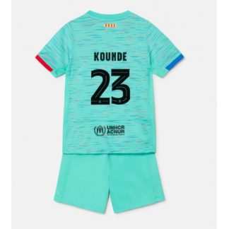 Otroški Nogometni dresi kompleti za otroke Barcelona Tretji 2023-24 Jules Kounde 23