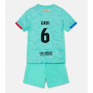 Otroški Nogometni dresi kompleti za otroke Barcelona Tretji 2023-24 Paez Gavi 6