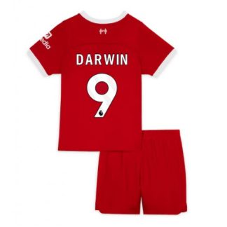 Otroški Nogometni dresi kompleti za otroke Liverpool Domači 2023-24 Darwin Nunez 9
