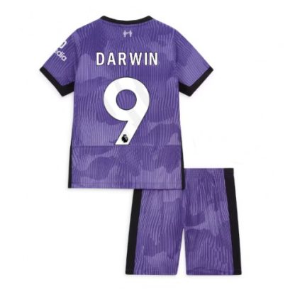 Otroški Nogometni dresi kompleti za otroke Liverpool Tretji 2023-24 Darwin Nunez 9