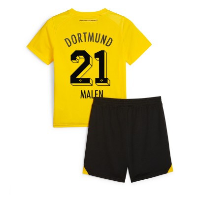 Poceni Otroški Nogometni dresi kompleti Borussia Dortmund Domači 2023-24 Donyell Malen 21