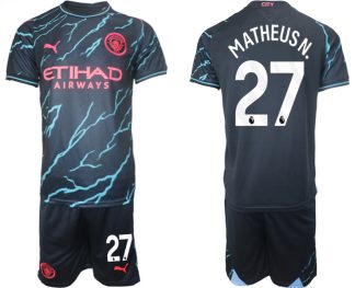 Prodaja Moški Nogometni dresi kompleti Manchester City Tretji 2023/24 Matheus Nunes 27