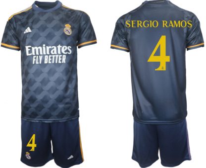 Moški Nogometna dresi kompleti Real Madrid Gostujoči 2023-24 tisk SERGIO RAMOS 4