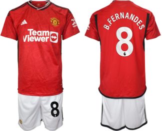 Moški Nogometni dresi komplet Manchester United Domači 2023-24 tisk B.FERNANDES 8