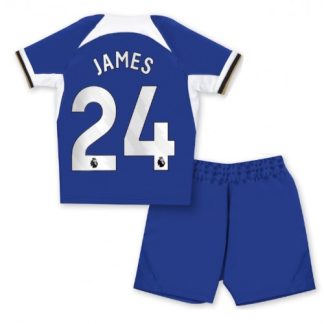 Otroški Nogometni dresi kompleti za otroke Chelsea Domači 2023-24 Reece James 24
