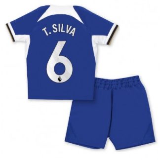Otroški Nogometni dresi kompleti za otroke Chelsea Domači 2023-24 Thiago Silva 6