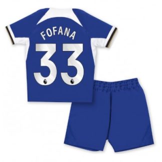Otroški Nogometni dresi kompleti za otroke Chelsea Domači 2023-24 Wesley Fofana 33