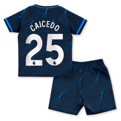 Otroški Nogometni dresi kompleti za otroke Chelsea Gostujoči 2023-2024 Moises Caicedo 25