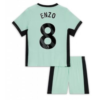 Otroški Nogometni dresi kompleti za otroke Chelsea Tretji 2023-2024 tisk Enzo Fernandez 8