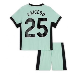 Otroški Nogometni dresi kompleti za otroke Chelsea Tretji 2023-2024 tisk Moises Caicedo 25