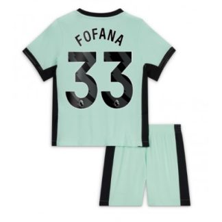 Otroški Nogometni dresi kompleti za otroke Chelsea Tretji 2023-2024 tisk Wesley Fofana 33