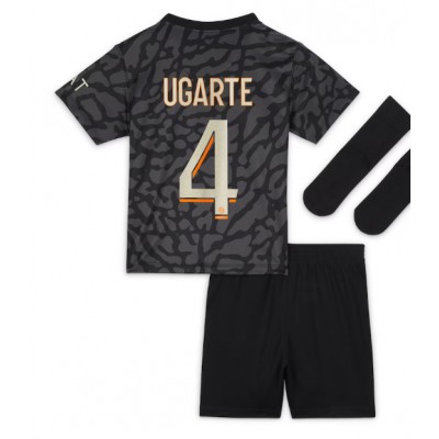 Poceni Otroški Nogometni dresi Paris Saint-Germain PSG kompleti Tretji 2023-24 Manuel Ugarte 4