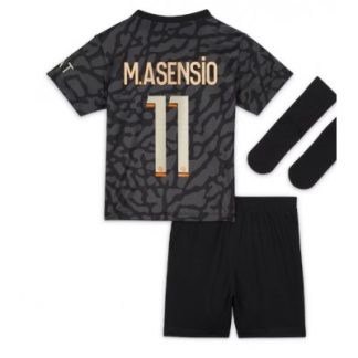 Poceni Otroški Nogometni dresi Paris Saint-Germain PSG kompleti Tretji 2023-24 Marco Asensio 11