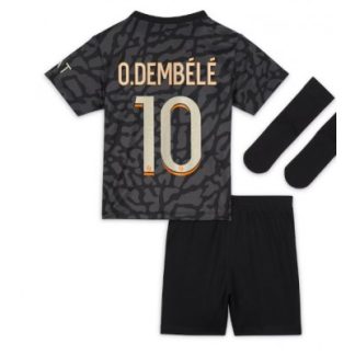 Poceni Otroški Nogometni dresi Paris Saint-Germain PSG kompleti Tretji 2023-24 Ousmane Dembele 10