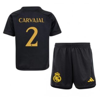 Poceni Otroški Nogometni dresi Real Madrid kompleti Tretji 2023-24 tisk Daniel Carvajal 2