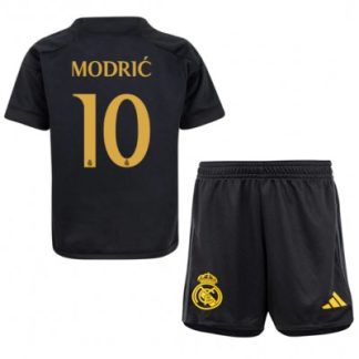 Poceni Otroški Nogometni dresi Real Madrid kompleti Tretji 2023-24 tisk Luka Modric 10