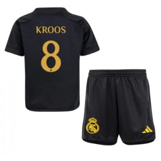 Poceni Otroški Nogometni dresi Real Madrid kompleti Tretji 2023-24 tisk Toni Kroos 8