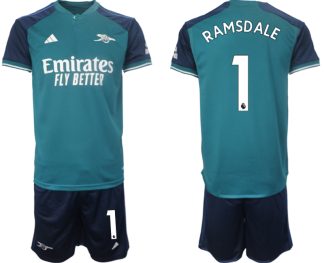 Moški Nogometni dresi Arsenal Tretji 2023-24 Kratek Rokav + Kratke hlače Aaron Ramsdale 1