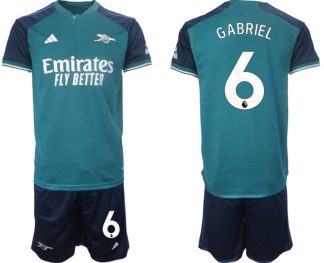 Moški Nogometni dresi Arsenal Tretji 2023-24 Kratek Rokav + Kratke hlače Gabriel Magalhaes 6
